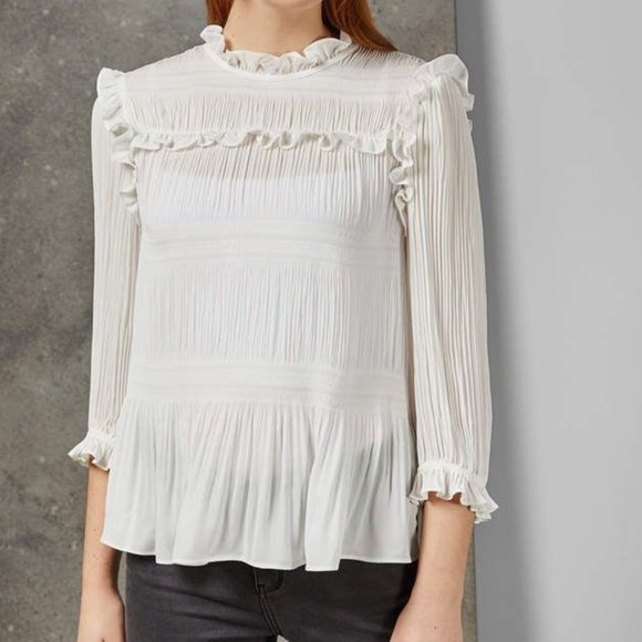Ted Baker London Tops - Ted Baker London Airlie Pleat High Neck Blouse